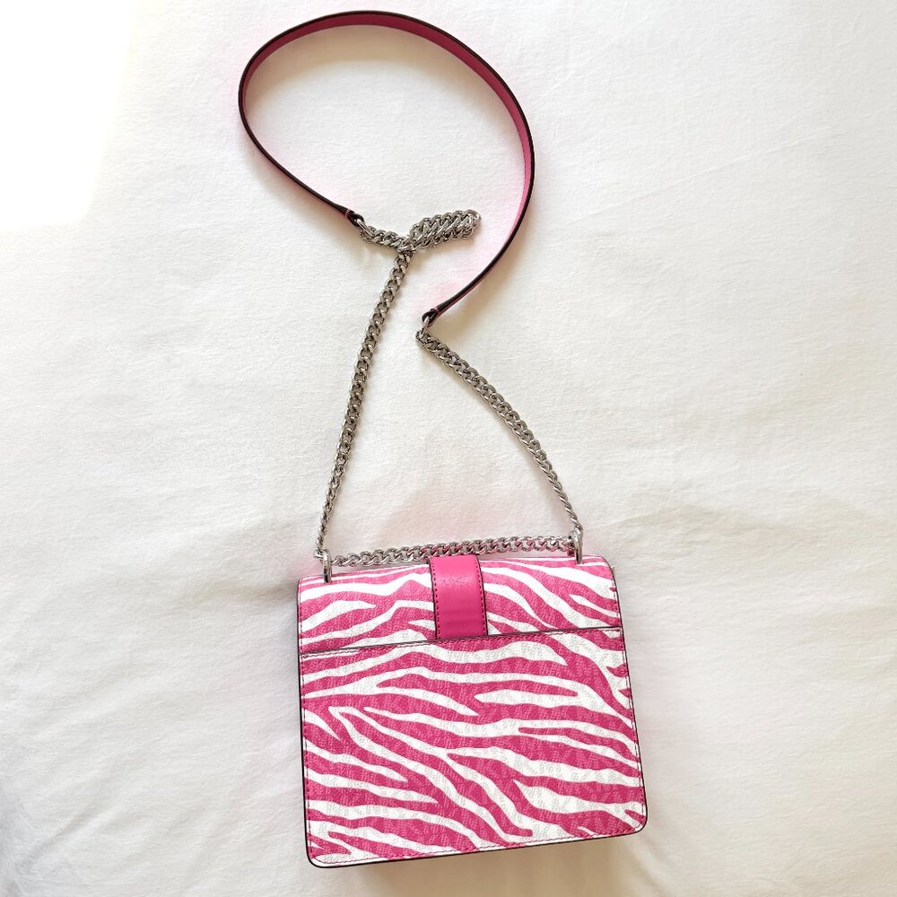 Michael Kors Greenwich Medium Flap Crossbody Bag Dragonfruit Pink - Picture 10 of 16